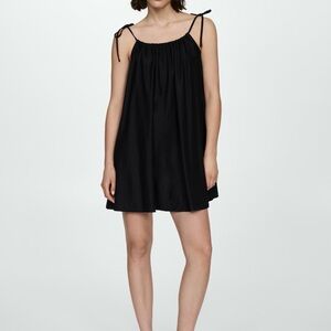Mango Black Short Flowy Dress